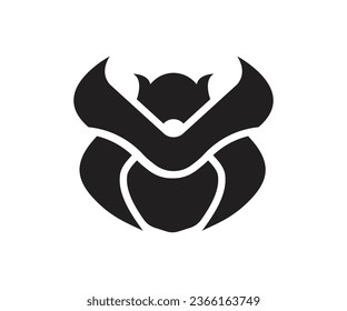 iconic image illustration of a samurai's head with face mask, japanese, katana, ninja, shadow, vector