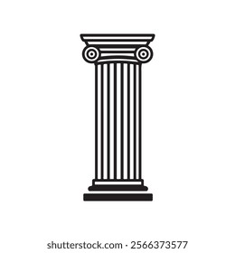 The Iconic Ionic Colum, isolated on white background illustration