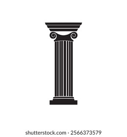 The Iconic Ionic Colum, isolated on white background illustration