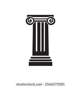 The Iconic Ionic Colum, isolated on white background illustration