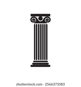 The Iconic Ionic Colum, isolated on white background illustration