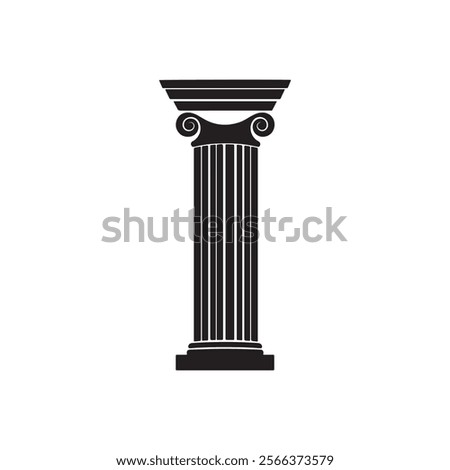 The Iconic Ionic Colum, isolated on white background illustration