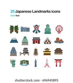 Iconic Landmark Color Vector Icons