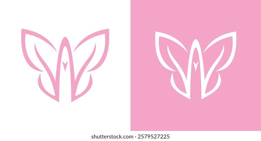 Iconic letter mw butterfly logo