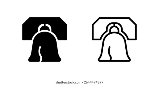Iconic Liberty Bell icon symbolizing American history, freedom, and independence. Great for patriotism and national themes.