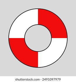 Iconic life preserver ring vector symbol - Sea travel and vacation concept icon