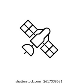 Iconic linear style satellite illustration representing communication tech
