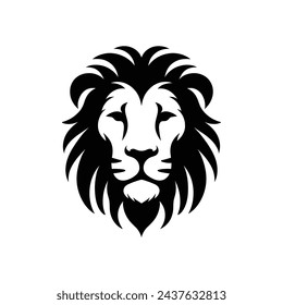 Iconic Lion Head Logo, Vector Illustration on Isolated Background, EPS