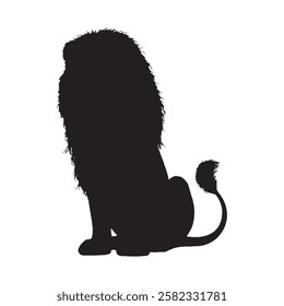 Iconic Lion Silhouette Vector Drawing - Lion Silhouette - Lion Vector