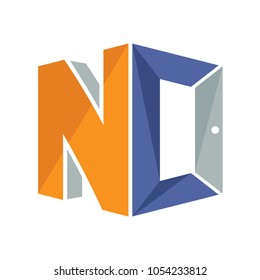 iconic logo with a combination of open door concept and initial letter N&C