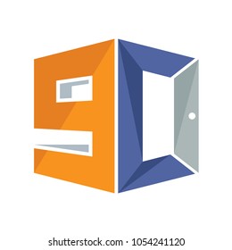 iconic logo with a combination of open door concept and initial letter G&C