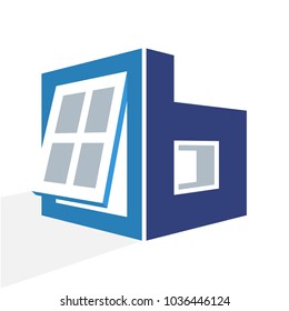 iconic logo with a combination of the window frame and the initial letter B