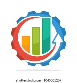 iconic logo with the concept of business development process