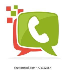 iconic logo with the concept of communication media call