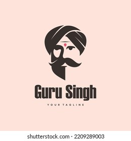 Iconic logo design featuring guru in silhouette style.