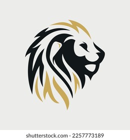 Iconic logo for golf team or apparel design. Lion and stick golf concept design. Template logo.