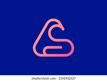 Iconic logo letter AS based on line style
