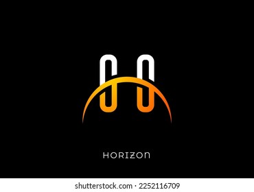 iconic logo letter S H S for horizon with thu sun symbolism