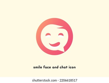 iconic logo smile chat with funny symbol