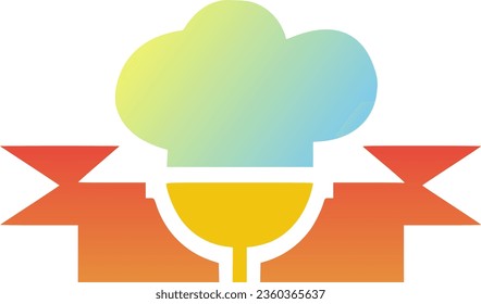 Iconic logo template for cooking with a chef's hat and utensils.