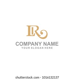 iconic LR vintage logo vector