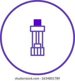 Iconic machine part design in vibrant purple for industrial applications and projects