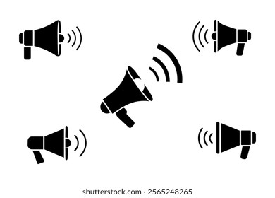 Iconic megaphone speaker design representing the power of voice, megaphone speaker icon, loudspeaker communication symbol, public speaking megaphone, media announcement icon