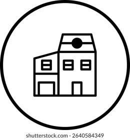 Iconic Minimalist Building Design: A Modern Architectural Symbol in Circular Frame