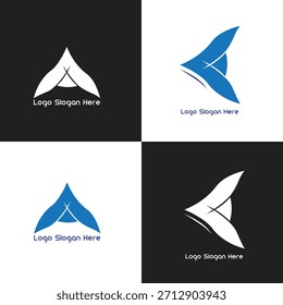 Forma icónica del diseño del Vector del logotipo del tipo minimalista de la mosca del monograma