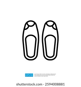 Iconic Minimalist Outline of Ballet Shoes Depicting Graceful Dance Movement and Artistic Expression in Black and White