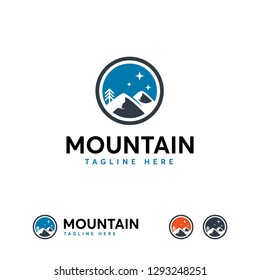 Iconic Mountain logo designs vector, Mountain logo badge