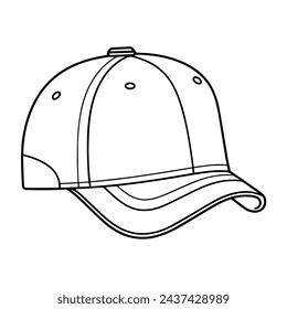 Iconic outline representation of baseball caps in vector format.