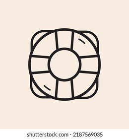 Iconic outline vector floater with ropes and reflexes.
