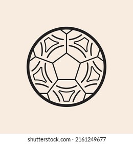 Iconic Outline Vector Soccer - Football Ball With Shapes. Ready To Use In Multiple Projects Like Websites, Apps, Shops, Videos, Games, Sport Equipment, Marketing Among Others.