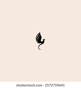 Iconic phoenix bird icon flat vector design.