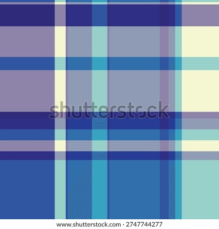 Iconic plaid vector seamless, underwear check textile texture. Fibre background fabric pattern tartan in pastel and blue colors palette.