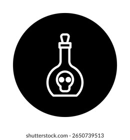 Símbolo icônico do elemento do crânio da garrafa de veneno do vetor da poção letal tóxica da morte