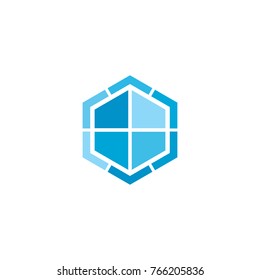 Iconic Polygonal Logo Design Vector Template, Modern Design Illustration