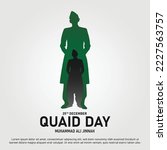 Iconic Portrait of Quaid-e-Azam Muhammad Ali Jinnah. Founder of Pakistan. Vector illustration