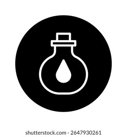 Iconic potion bottle design illustration for games, user interfaces or other design projects, liquid drop
