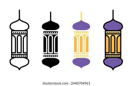 Iconic Ramadan Lantern Designs. Arabic Kerosene Lamp Heritage and Tradition Symbols