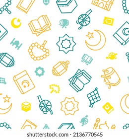 Ikonische Ramadan-Ikonische Muster. Ramadan Kareem Icons Set von Arabian.Nahtlose Muster.