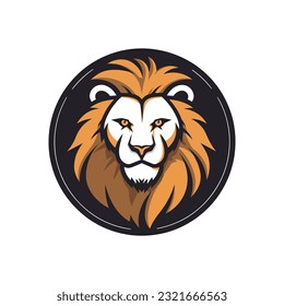 An iconic and recognizable lion mascot logo vector clip art illustration, symbolizing courage and determination, suitable for school mascots, sports teams, and competitive organizations