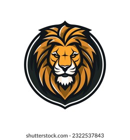 An iconic and recognizable lion mascot logo vector clip art illustration, symbolizing courage and determination, suitable for school mascots, sports teams, and competitive organizations