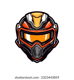 An iconic and recognizable motocross logo helmet vector clip art illustration, symbolizing speed, agility, and the thrill of the race, suitable for motocross events, advertising, and sportswear design