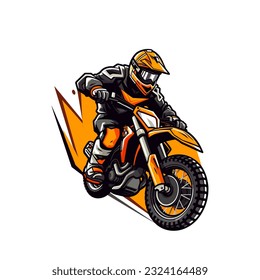 An iconic and recognizable motocross logo illustration depicting riders in motion, symbolizing speed, agility, and the thrill of the race, suitable for motocross events, advertising, and sportswear de