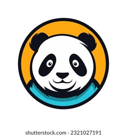 An iconic and recognizable panda mascot logo vector clip art illustration, symbolizing peace and harmony, suitable for conservation organizations, educational materials, and nature-related initiatives