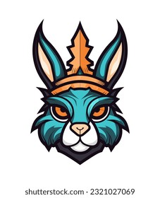 An iconic and recognizable rabbit mascot logo vector clip art illustration, representing agility and quickness, suitable for sports team logos, mascots, and athletic-themed designs