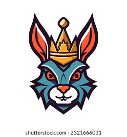 An iconic and recognizable rabbit mascot logo vector clip art illustration, representing agility and quickness, suitable for sports team logos, mascots, and athletic-themed designs