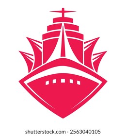 Iconic Red Ship Emblem with Dynamic Design

